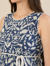 Maternity & Nursing Blue Floral Sleeveless Tiered Maxi Dress