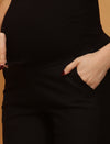 Stretchy Cotton Maternity Formal Pants- Black