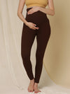 Maternity French Terry Leggings- Brown
