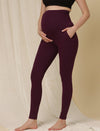 Maternity French Terry Leggings- Purple