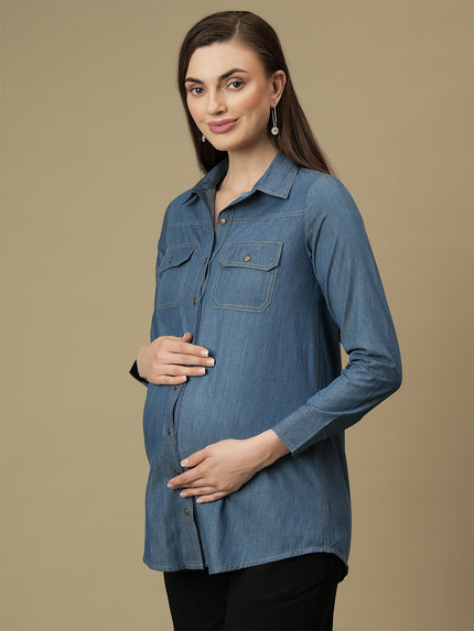 Maternity Full Sleeve Denim Shirt