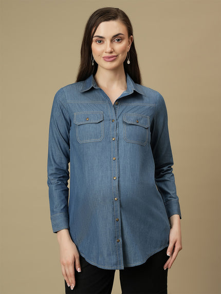 Maternity Full Sleeve Denim Shirt