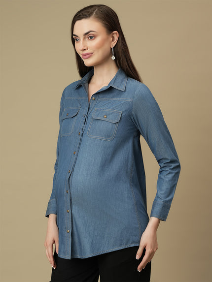 Maternity Full Sleeve Denim Shirt