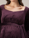 Maternity & Nursing Purple Glitter Velvet Maxi Dress