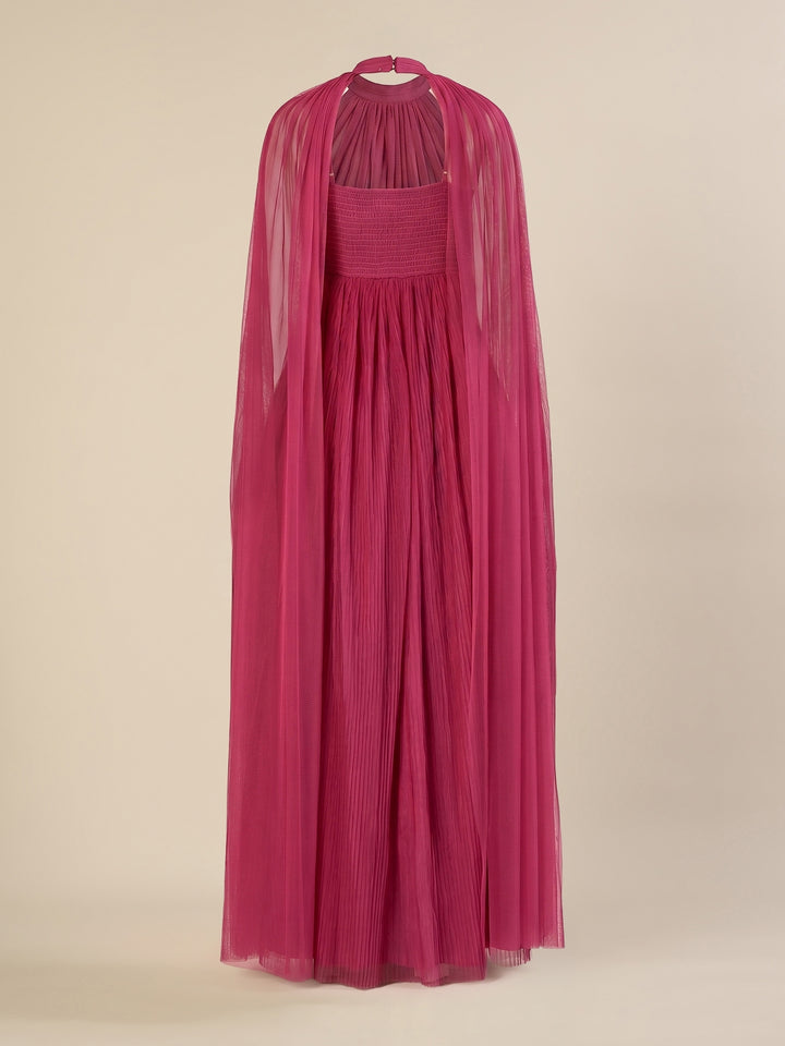 Mauve Maternity Gown with Draped Cape