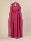 Mauve Maternity Gown with Draped Cape