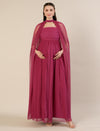 Mauve Maternity Gown with Draped Cape