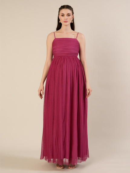 Mauve Maternity Gown with Draped Cape