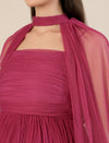Mauve Maternity Gown with Draped Cape