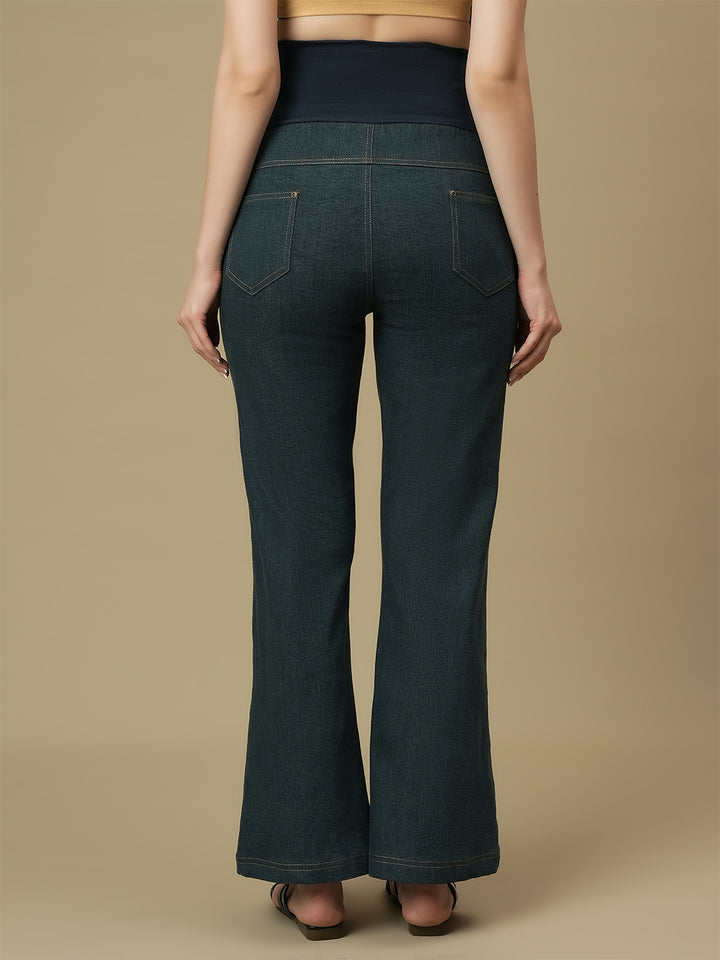 Maternity Green Bootcut Jeans