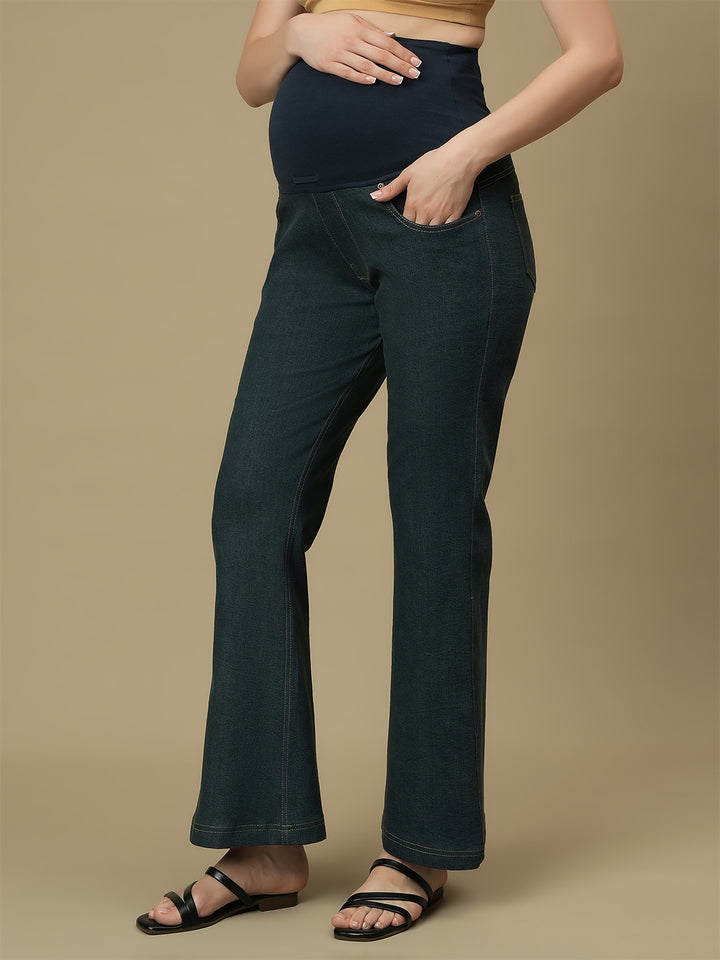 Maternity Green Bootcut Jeans