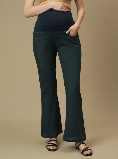 Maternity Green Bootcut Jeans