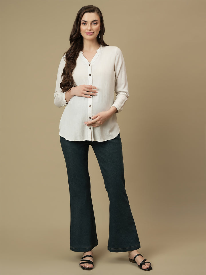 Maternity Green Bootcut Jeans