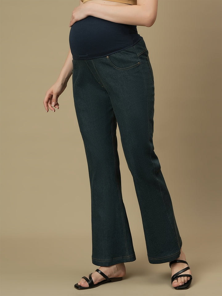 Maternity Green Bootcut Jeans