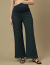 Maternity Green Flare Bell Bottom Jeans