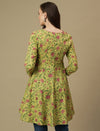 Maternity Green Short Cotton Kurti Tunic Top