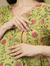 Maternity Green Short Cotton Kurti Tunic Top