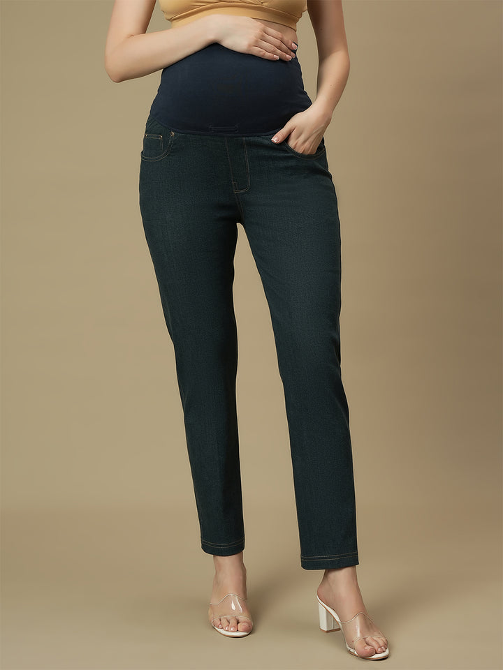 Maternity Green Straight Leg Jeans