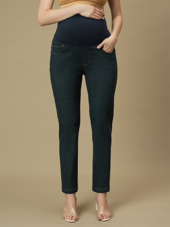Maternity Green Straight Leg Jeans