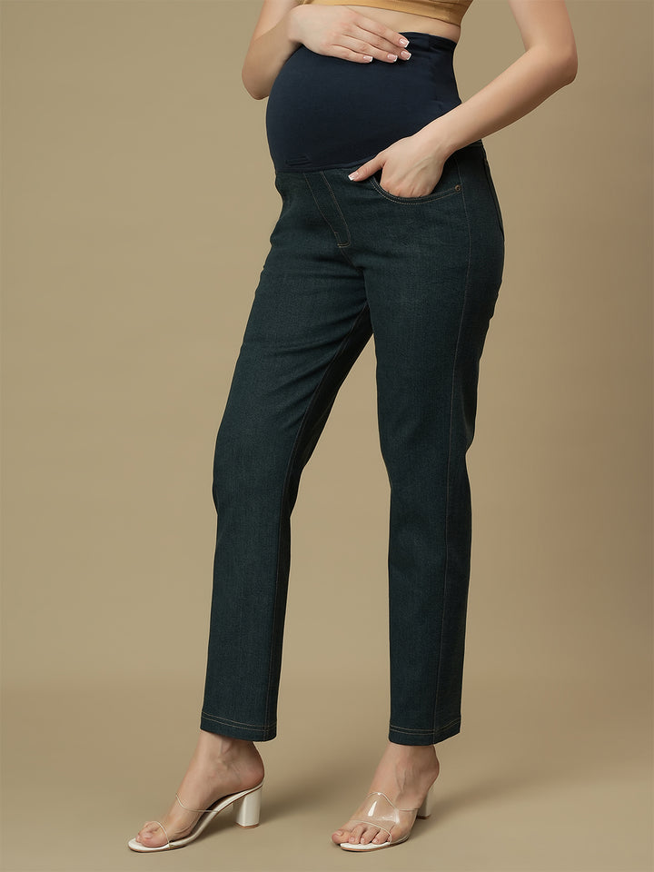 Maternity Green Straight Leg Jeans