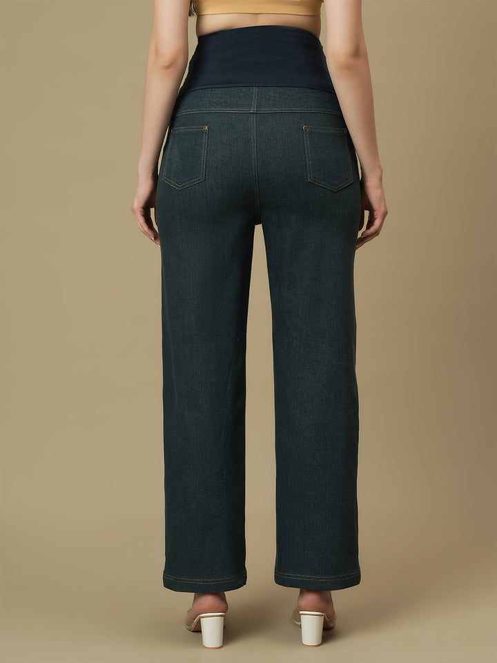 Maternity Green Wide-leg Jeans