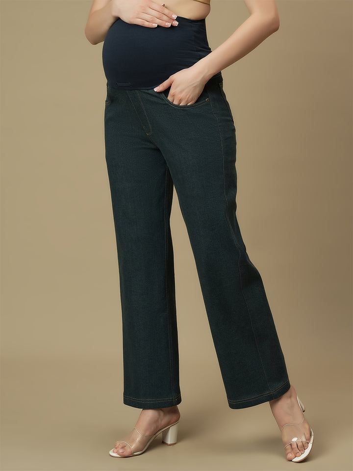 Maternity Green Wide-leg Jeans
