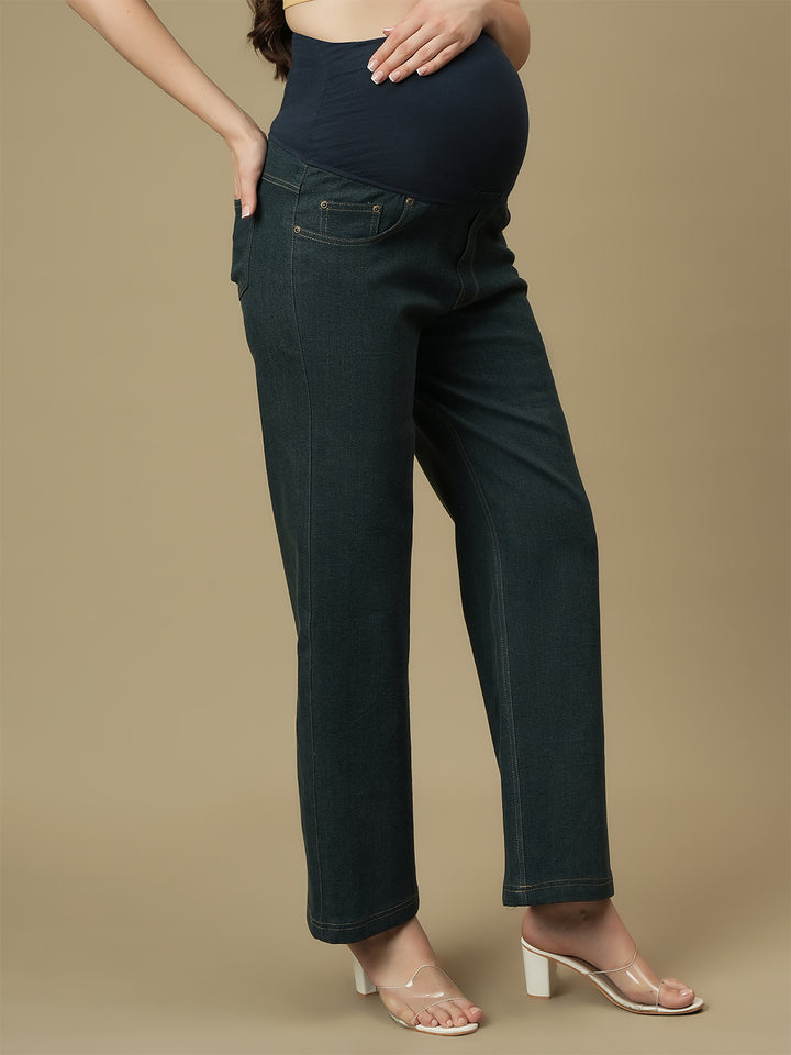 Maternity Green Wide-leg Jeans