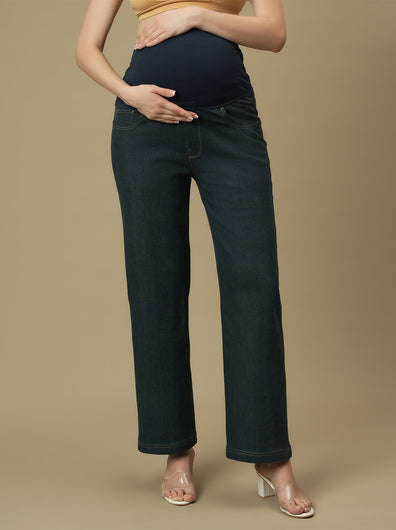 Maternity Green Wide-leg Jeans
