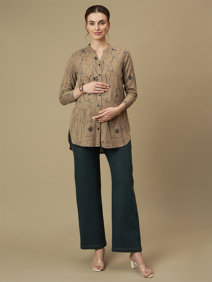 Maternity Green Wide-leg Jeans