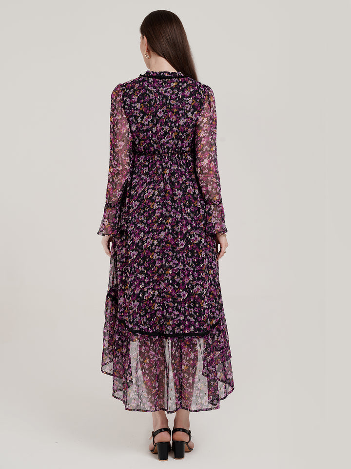 Maternity Hi-Low Printed Dress