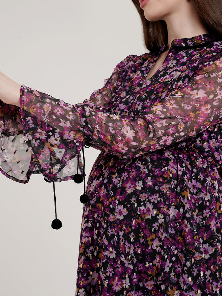 Maternity Hi-Low Printed Dress