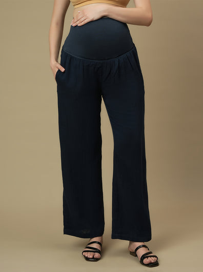 Maternity High Rise Lounge Pants- Blue