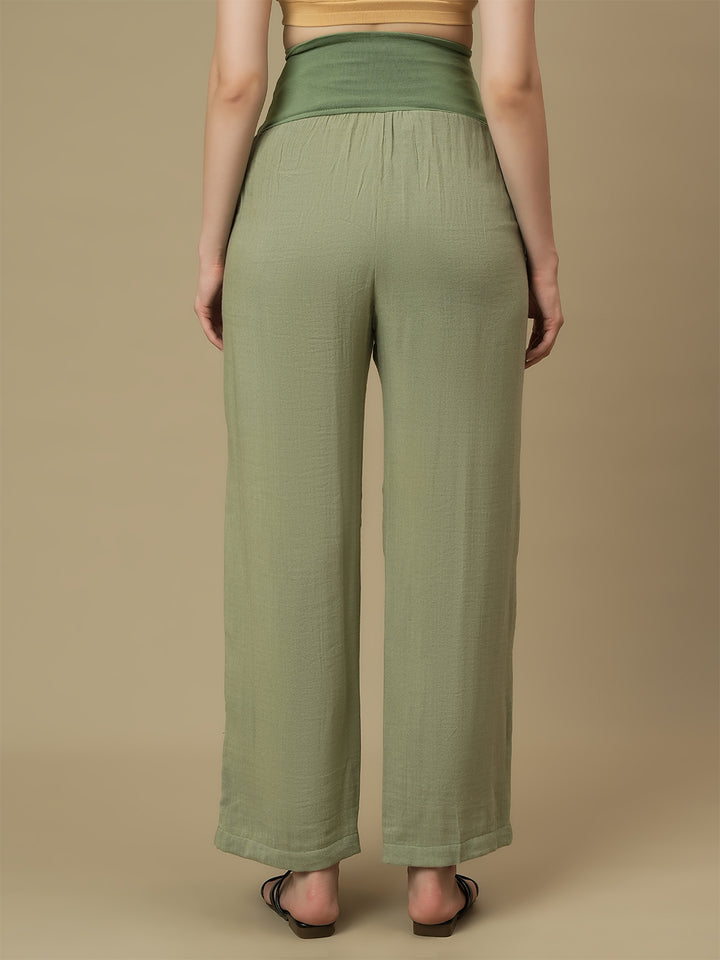 Maternity High Rise Lounge Pants- Green
