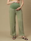Maternity High Rise Lounge Pants- Green
