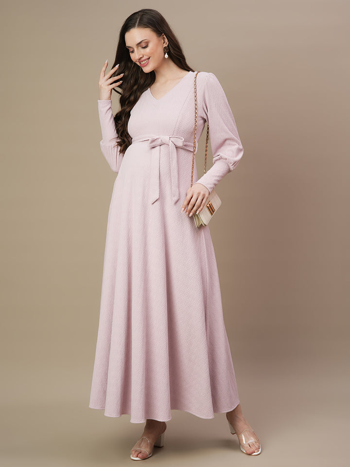 Maternity Jacquard Maxi Dress
