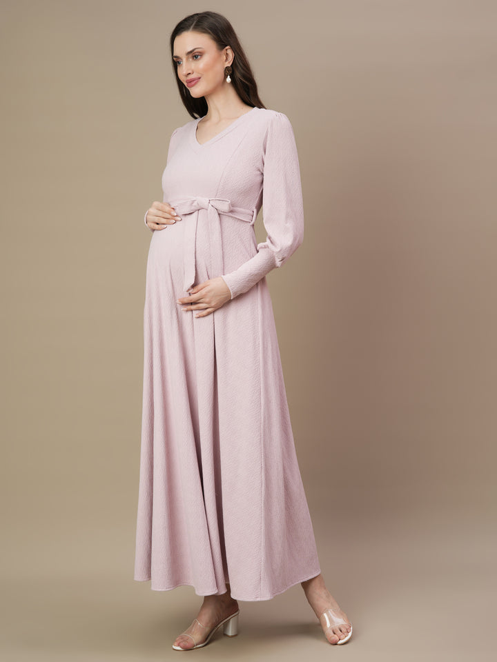 Maternity Jacquard Maxi Dress
