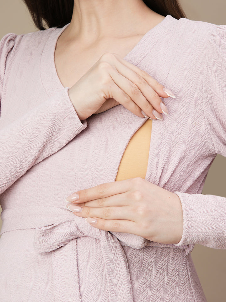 Maternity Jacquard Maxi Dress