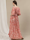 Tie Dye maternity Kaftan Gown - Orange