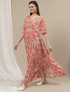 Tie Dye maternity Kaftan Gown - Orange