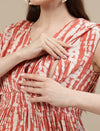 Tie Dye maternity Kaftan Gown - Orange