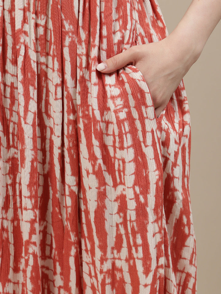 Tie Dye maternity Kaftan Gown - Orange