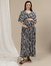 Tie Dye Maternity Kaftan Gown - Blue