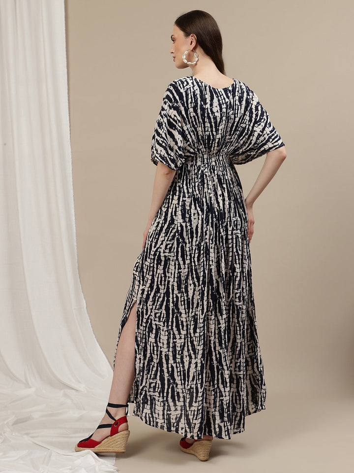 Tie Dye Maternity Kaftan Gown - Blue