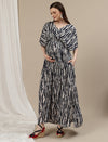 Tie Dye Maternity Kaftan Gown - Blue