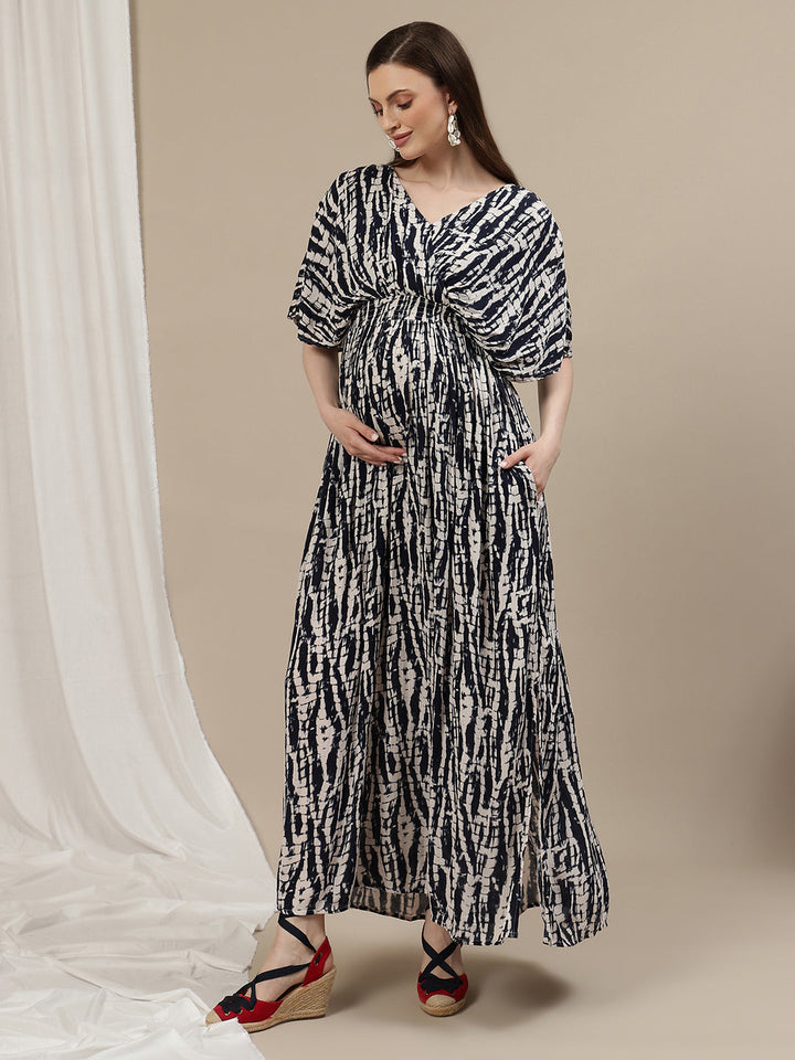 Tie-Dye Maternity Kaftan Dress