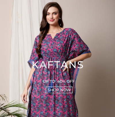 Pregnant woman wearing purple pregnancy kaftan