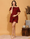 Maternity Casual T-shirt- Burgundy