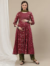 Maternity Cotton Anarkali Kurta + Dupatta