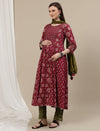 Maternity Cotton Anarkali Kurta + Dupatta