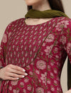 Maternity Cotton Anarkali Kurta + Dupatta